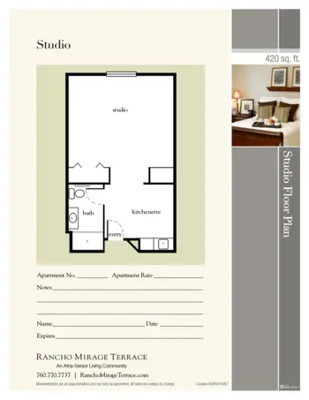 Floorplan of Rancho Mirage Terrace, Assisted Living, Rancho Mirage, CA 1