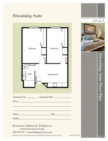 Floorplan of Rancho Mirage Terrace, Assisted Living, Rancho Mirage, CA 3