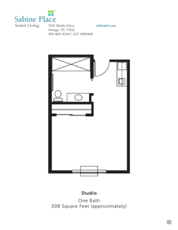 Floorplan of Sabine Place, Assisted Living, Orange, TX 1