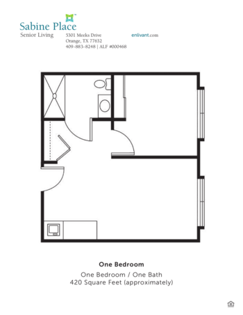 Floorplan of Sabine Place, Assisted Living, Orange, TX 2