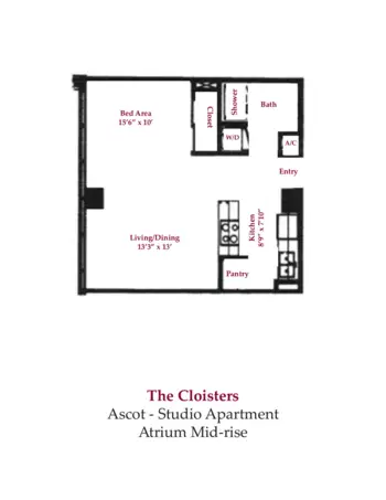 Floorplan of The Cloisters of Deland, Assisted Living, Deland, FL 1