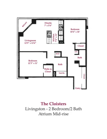 Floorplan of The Cloisters of Deland, Assisted Living, Deland, FL 6
