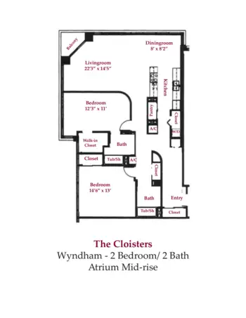 Floorplan of The Cloisters of Deland, Assisted Living, Deland, FL 10