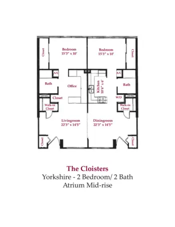 Floorplan of The Cloisters of Deland, Assisted Living, Deland, FL 11