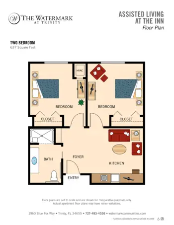 Floorplan of The Watermark at Trinity, Assisted Living, Trinity, FL 3
