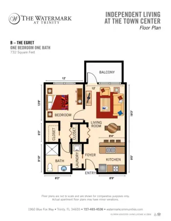 Floorplan of The Watermark at Trinity, Assisted Living, Trinity, FL 8
