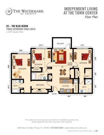 Floorplan of The Watermark at Trinity, Assisted Living, Trinity, FL 12