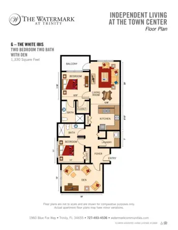 Floorplan of The Watermark at Trinity, Assisted Living, Trinity, FL 15