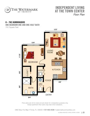Floorplan of The Watermark at Trinity, Assisted Living, Trinity, FL 16